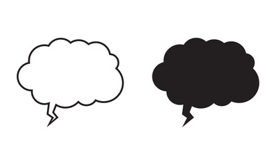 Thought cloud. Think bubble line and black.
