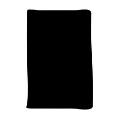 A simple black rectangle with rounded corners on a white background