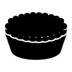 Silhouette of a Delicious Looking Pie with Crimped Crust ready to eat
