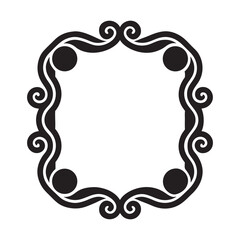 vector silhouette of a frame with twist accent stencil icon
