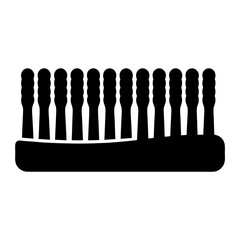 Black Silhouette Illustration of a Toothbrush Head or Electric Brush Head