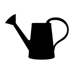 Black silhouette of a classic watering can for gardening and irrigation