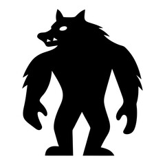 A Fierce Werewolf Silhouette Ready to Pounce During a Full Moon
