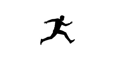 Obraz premium Silhouette of a person falling forward after tripping, on a white background.