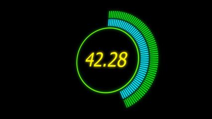  circular loading screen interface with glowing progress animation.

