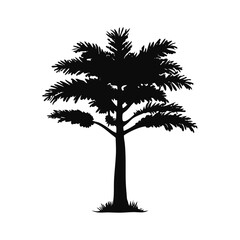 Fototapeta premium Tree Icon. Nature Growth Symbol. Green Ecology Illustration. Forest Silhouette Graphic. Environmental Conservation & Sustainability Design.