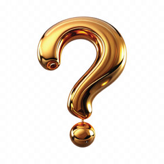 Naklejka premium abstract 3d question mark sign in different gold colour style isolated on white background