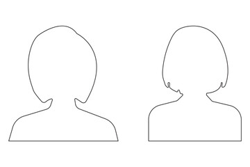 Silhouette avatar profile picture icon set, Profile icon. Avatar icons set. Male and female head silhouettes. Vector eps 10