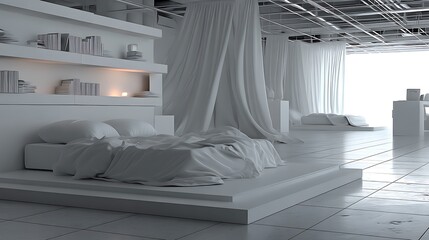 Obraz premium Modern minimalist bedroom