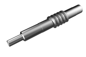 Silver Metal Worm Gear with Helical Teeth for Power Transmission, Precision Machined Worm Screw for Gear Reduction Systems,  Worm Drive Mechanism in Industrial Machinery, Helical Gear Worm Wheel png