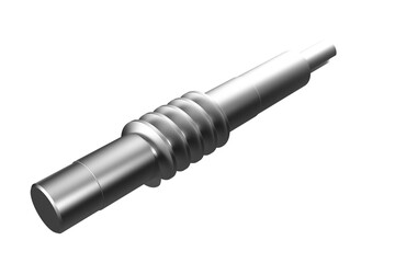 Silver Metal Worm Gear with Helical Teeth for Power Transmission, Precision Machined Worm Screw for Gear Reduction Systems,  Worm Drive Mechanism in Industrial Machinery, Helical Gear Worm Wheel png