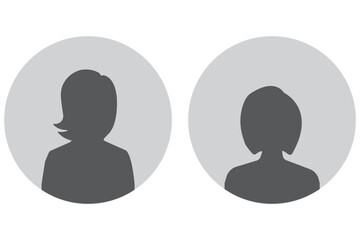 Male and female face silhouette or icon. Man and woman avatar profile. Unknown or anonymous person. eps 10