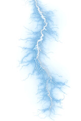 Bright Blue Lightning Bolt Across the Sky.