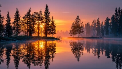 Fototapeta premium Ethereal Sunset in the Forest