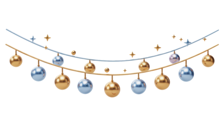 Isolated Hanging Christmas Ornaments