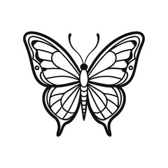 butterfly line art icon silhouette vector