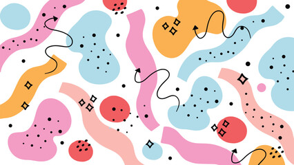Abstract Circular Elements with Playful Color 