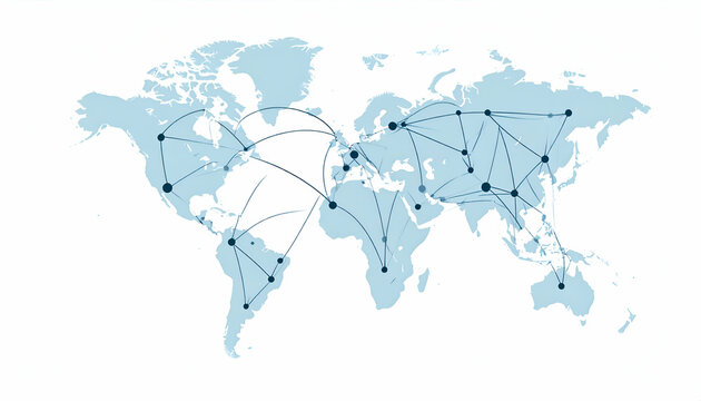 Fototapeta Global Network Connections A Visual Representation of Worldwide Interconnectivity