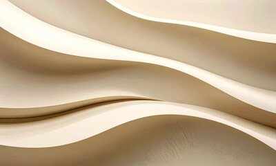 Abstract background with smooth smooth waves in beige tones - Powered by Adobe