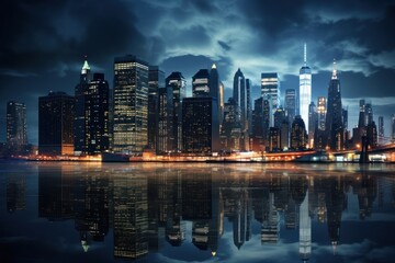 Fototapeta premium Landscape architecture metropolis cityscape.