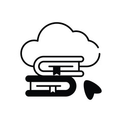 Cloud Library icon vector stock illustration