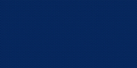 Dark grey abstract horizontal wide banner with hexagonal carbon fiber grid and bright glowing lines. Vector illustration
