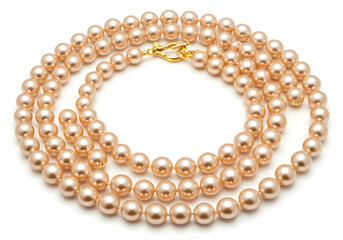 Obraz premium Elegant Champagne Pearl Necklace Double Strand Jewelry Gift