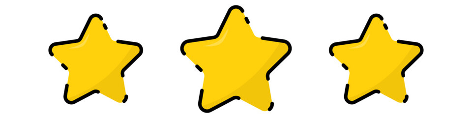 Stars collection. Star vector icons. Golden set of Star, isolated on transparent background. Star icon. Stars in modern simple flat style. Vector