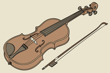 Obraz premium 131 violin, cello, string instruments, musical instruments, woodgrain finish, detailed rendering, highly realistic, studio lighting, seamless background, photorealistic