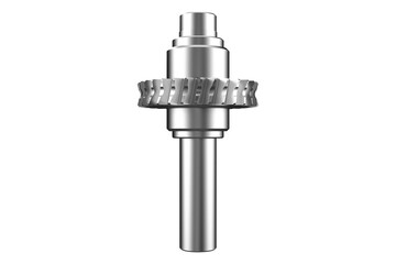 Silver Helical Gear on Transparent Background: High-Resolution PNG for Engineering & Design. Power Transmission Component. Isolated Mechanical Part for Technical Illustration & CAD