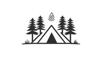 Obraz premium Camping scene in a forest
