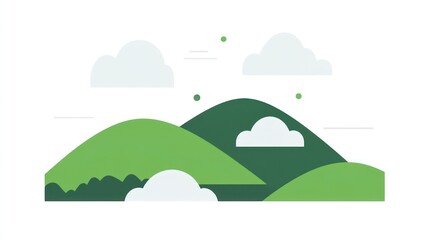 Simple landscape of hills and clouds