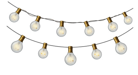 Isolated String of Decorative Light Bulbs - Party Ambiance