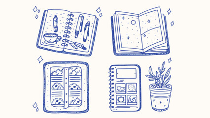 Hand drawn mindful living tools and elements for journaling and creative projects