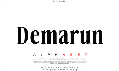 Luxury Demarun Regular alphabet letters font for logo
