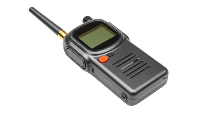 Isolated Black Walkie Talkie Communication Device