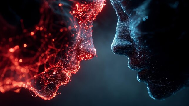 Abstract representation of human connection. Industrial IoT and Cloud AI