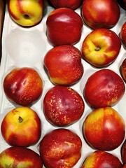 Red nectarines at the supermarket