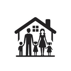 Family in Front of House