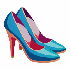 Stylish Pair of Blue High Heel Women s Shoes