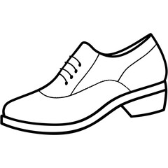 Classic Mens Oxford Shoe Line Art Illustration
