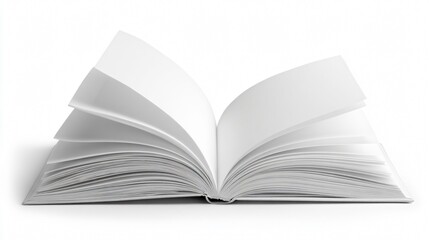 Fototapeta premium Clean Blank White Book on White Background for Professional Designs