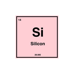 silicon periodic vector isolated on transparent background