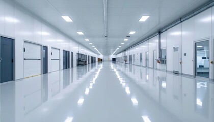 Minimalist Cold Storage Facility with Reflective Floor and Packing Stations
