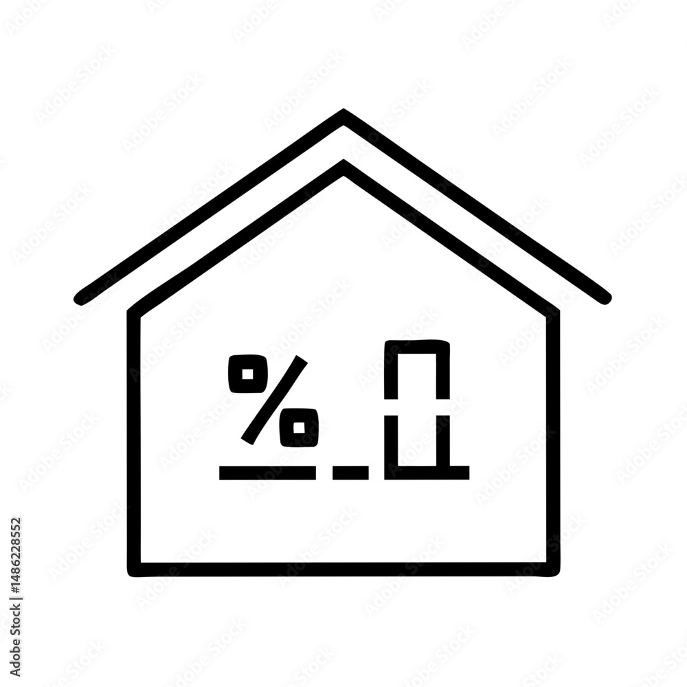 Poster House with Floor Number Icon Representing Property Levels and Building Structure