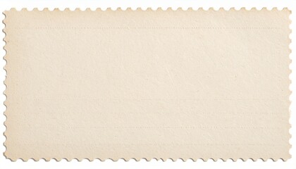 Blank Postage Stamp: A blank, off-white postage stamp with a perforated edge, ideal for adding your own design or message.