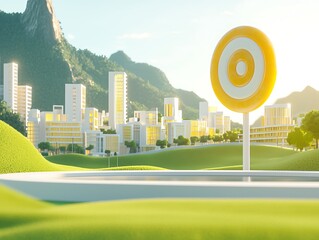 Plakat Modern city with target