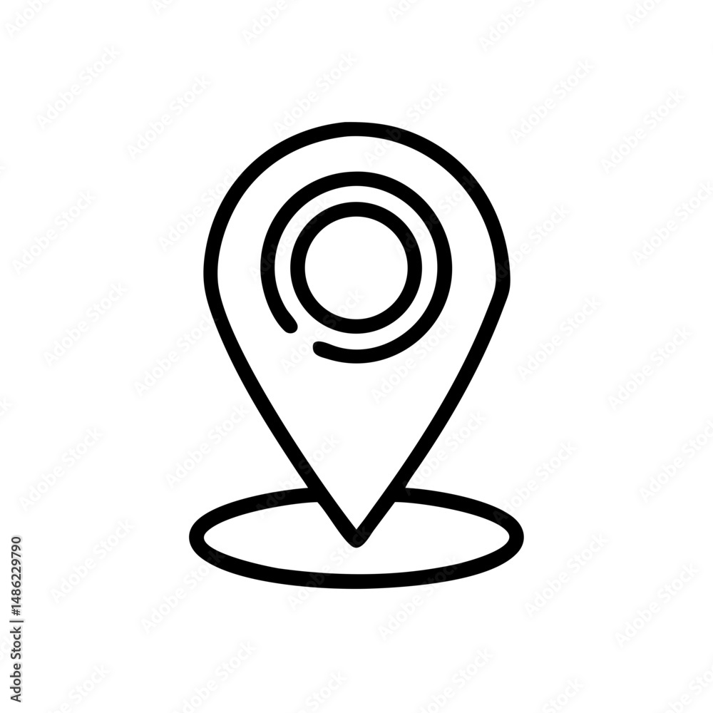 Aufkleber Map Marker with Circular Base Icon Representing Location and Navigation Point