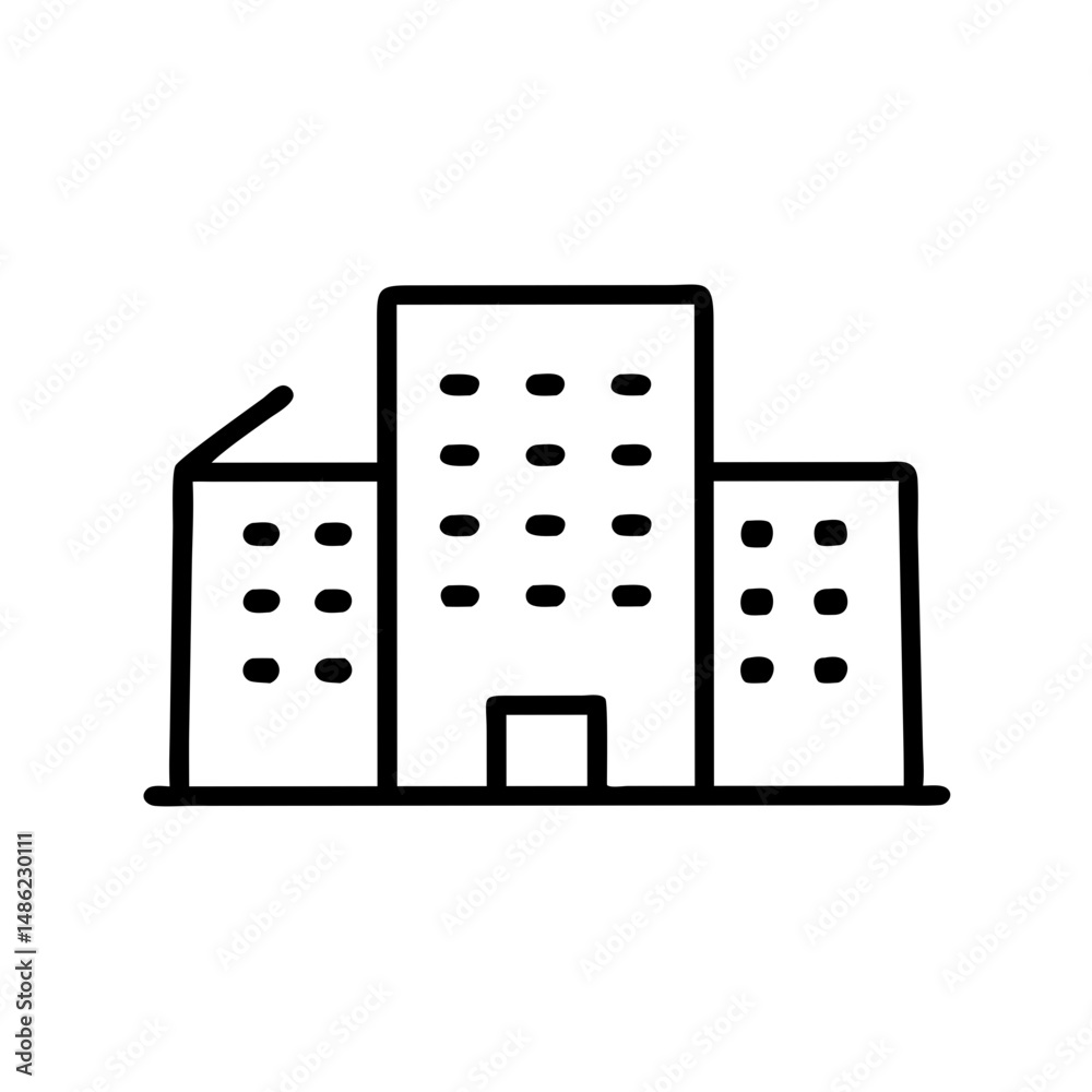 Poster Multiple Story Building Icon Representing Urban Development and City Architecture