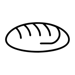 Oval Bread Loaf Icon Representing Rustic Baking and Artisan Bread